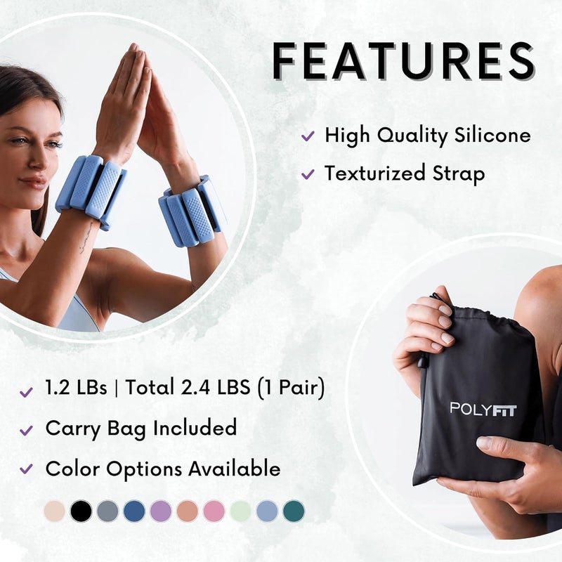 Polyfit Wrist & Ankle Weights - 1 Pair - Wearable Ankle Weights for Women and Men - Wearable Bracelet for Exercise, Yoga, Walking, Running, Dance, Barre, Pilates, Cardio, Aerobics - Image 4